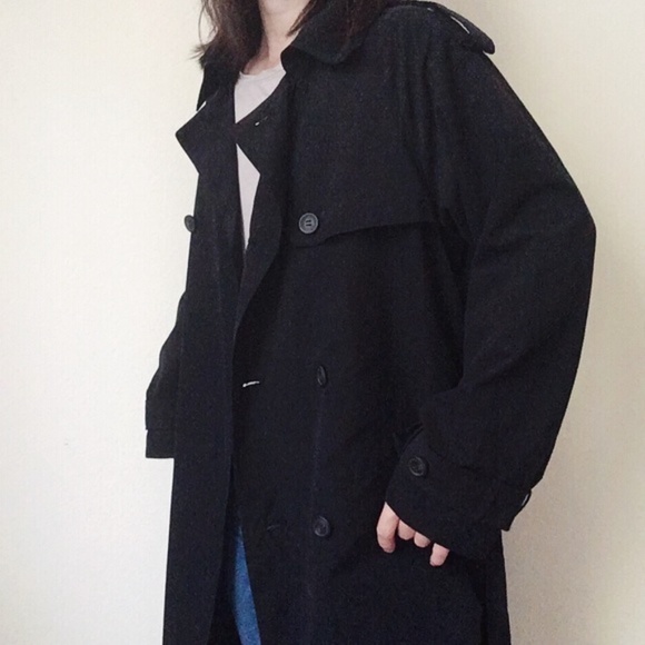 🏷 NWT double-breast trench coat black - Picture 5 of 7